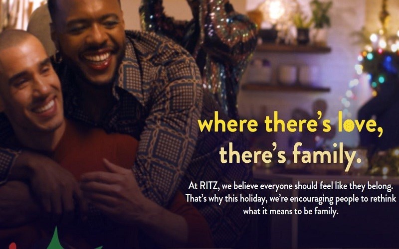 RITZ Crackers Redefines Family As Two Men While Man Wears Makeup